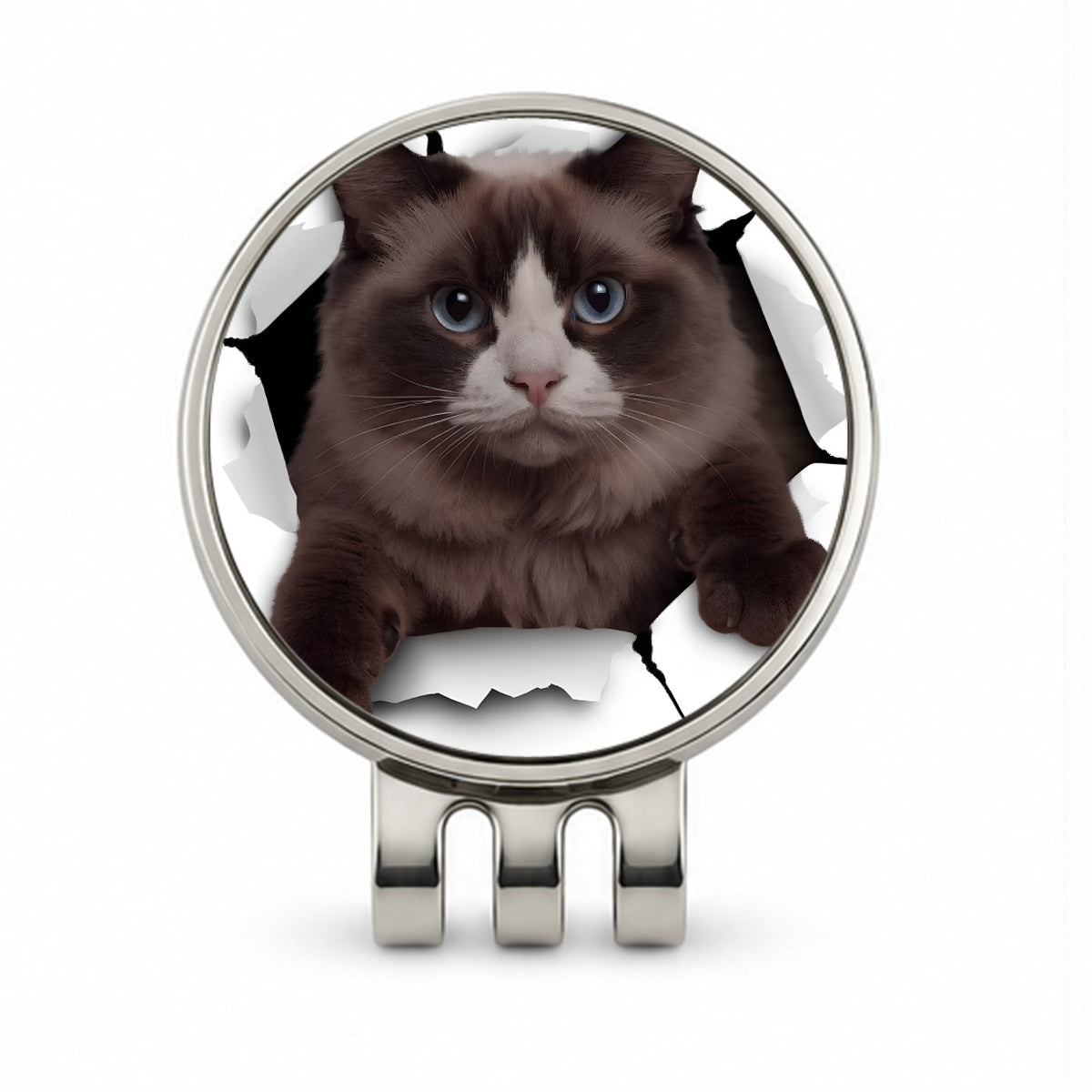Ragdoll Cat Breakout Golf Hat Clip with Ball Marker