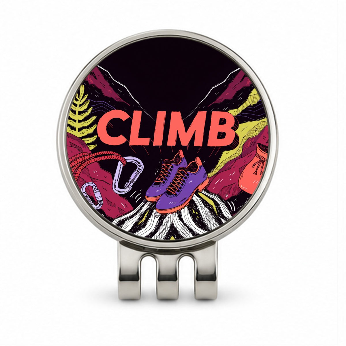 Rock Climbing Gear Stylish Golf Hat Clip with Ball Marker