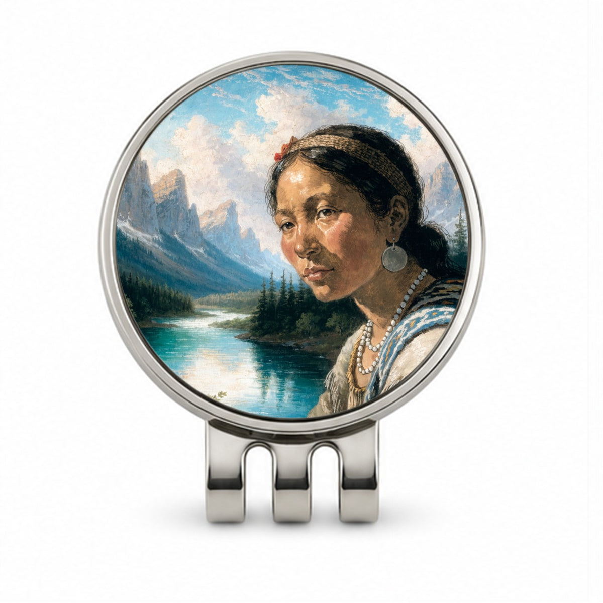 Sacagawea Explorer Golf Hat Clip with Ball Marker