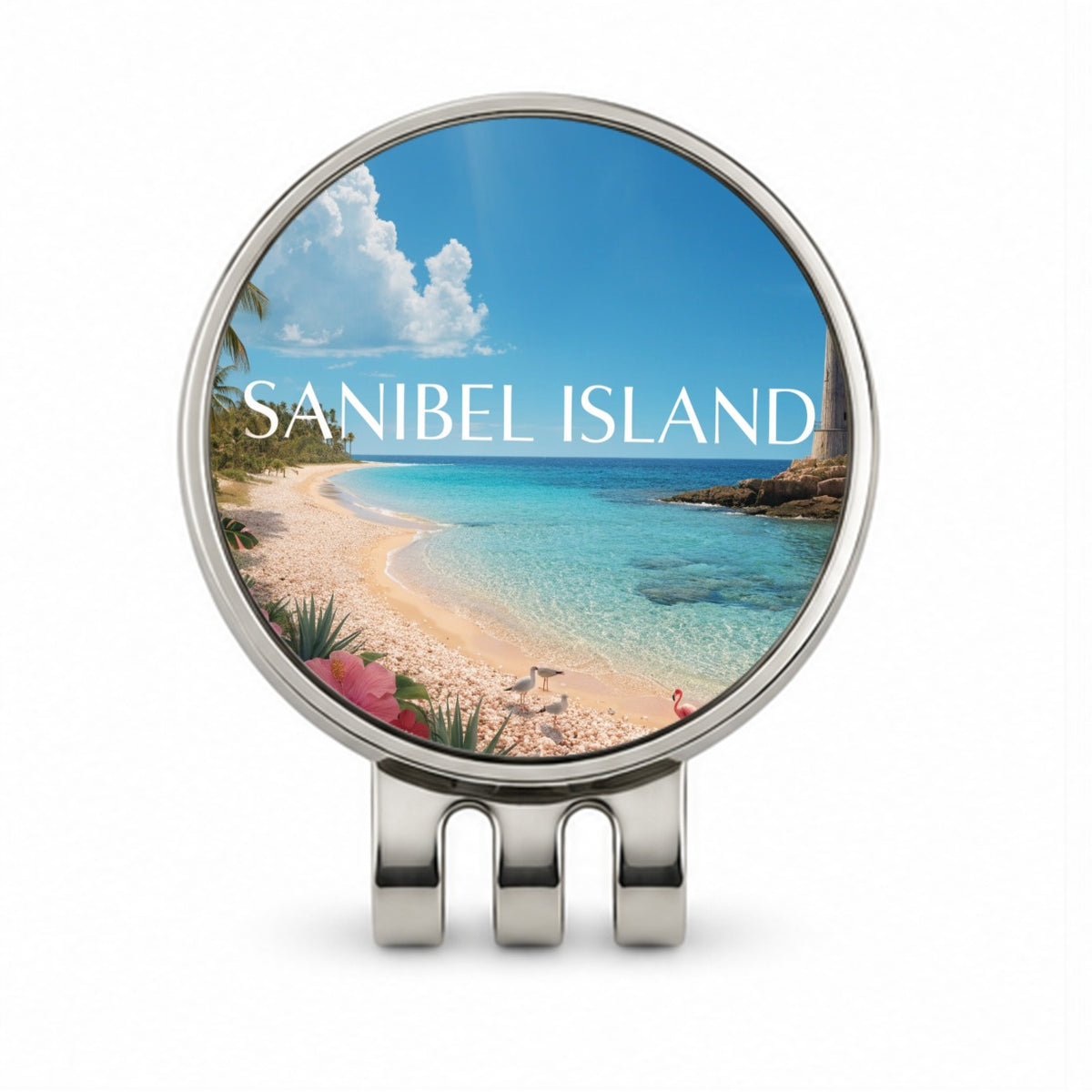 Sanibel Island Florida Travel Golf Hat Clip with Ball Marker