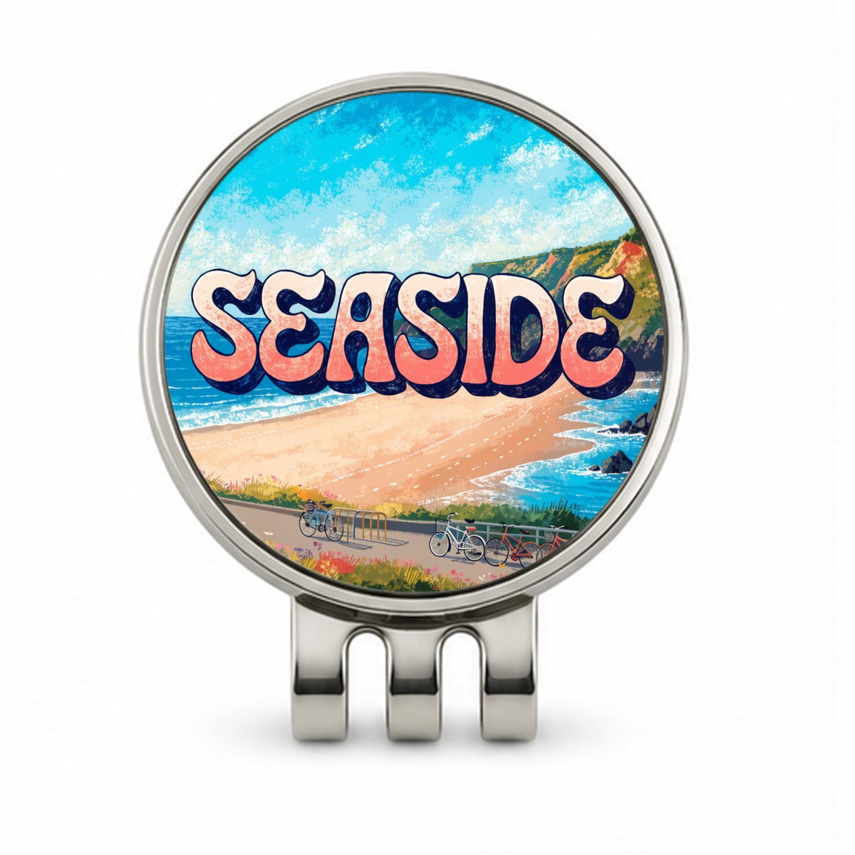 Seaside Oregon Travel Golf Hat Clip with Ball Marker