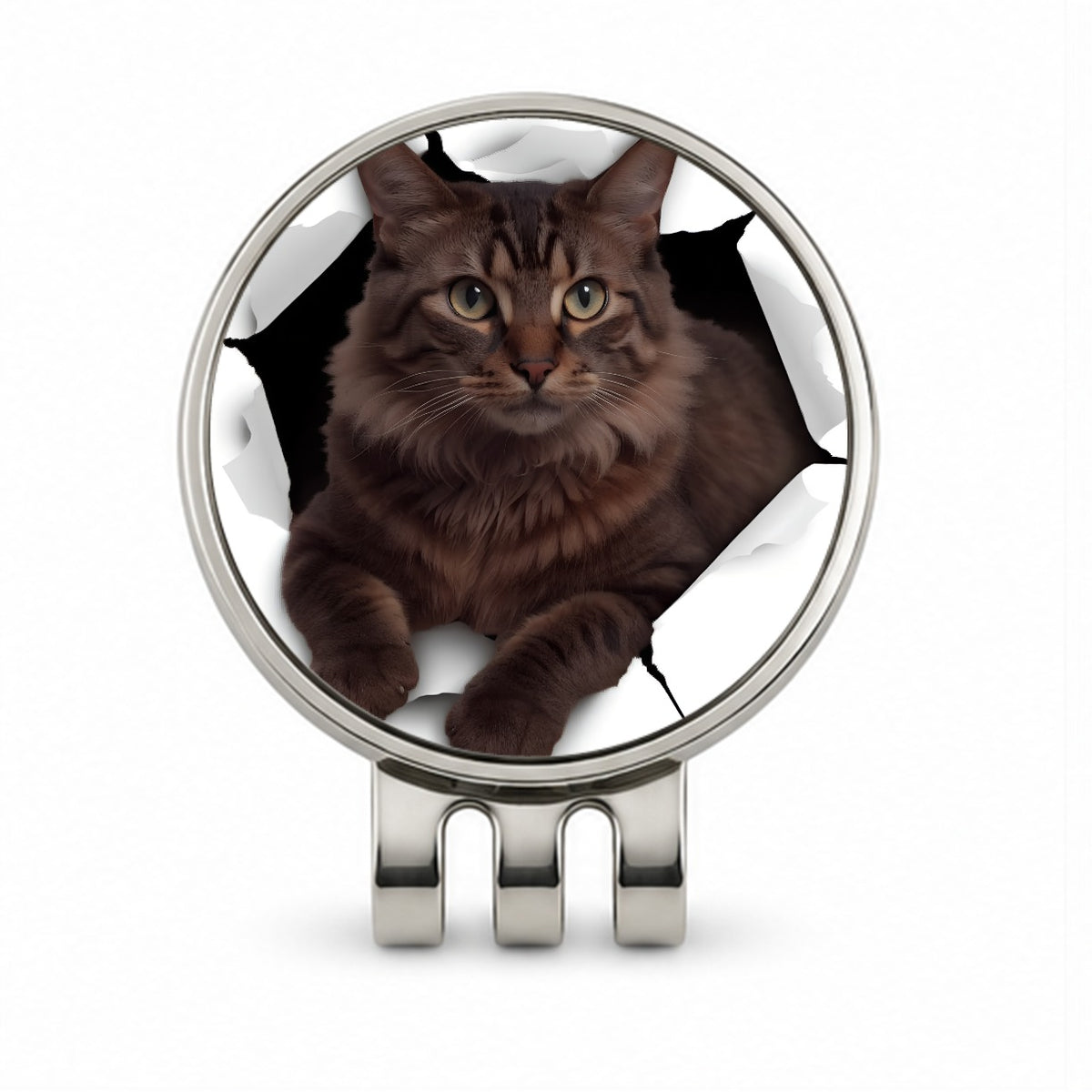 Somali Cat Breakout Golf Hat Clip with Ball Marker
