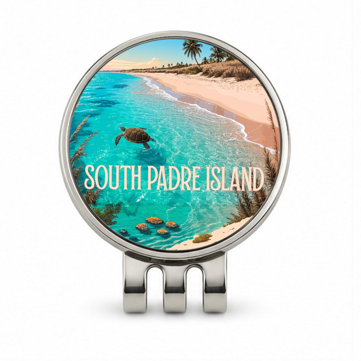 South Padre Island Texas Travel Golf Hat Clip with Ball Marker