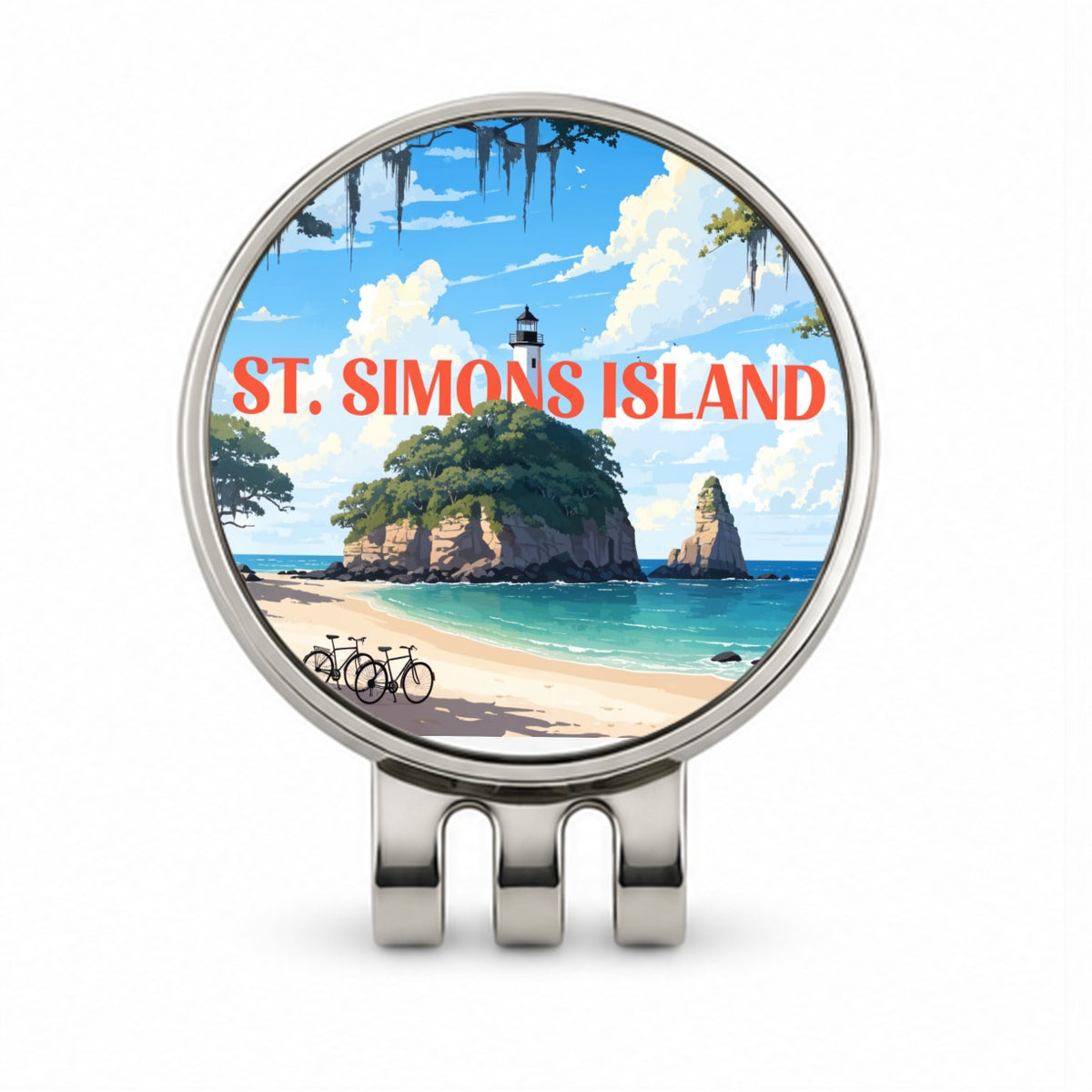St Simons Island Georgia Travel Golf Hat Clip with Ball Marker