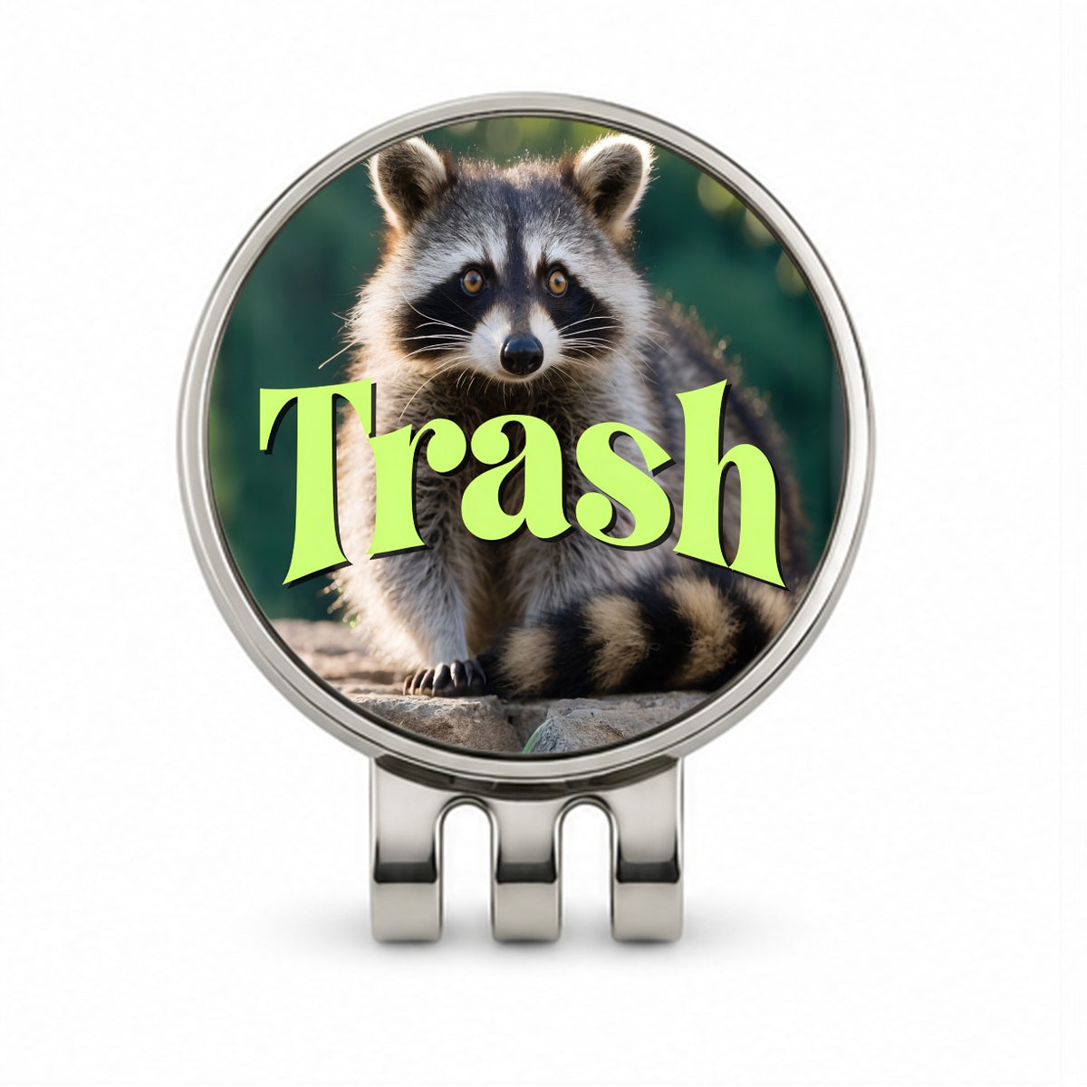 Trash Raccoon Funny Golf Hat Clip with Ball Marker