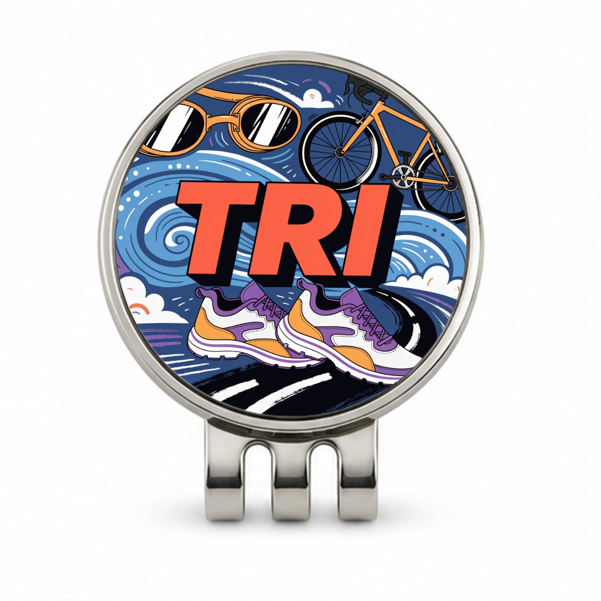 Triathlon Swim Bike Run Golf Hat Clip with Ball Marker