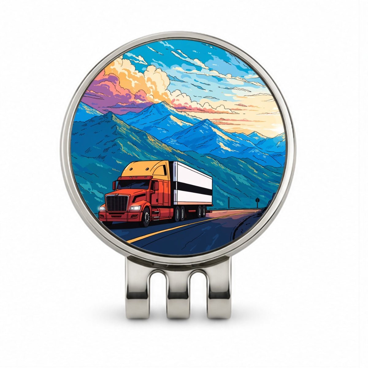 Truck Driver Semi Truck Golf Hat Clip with Ball Marker