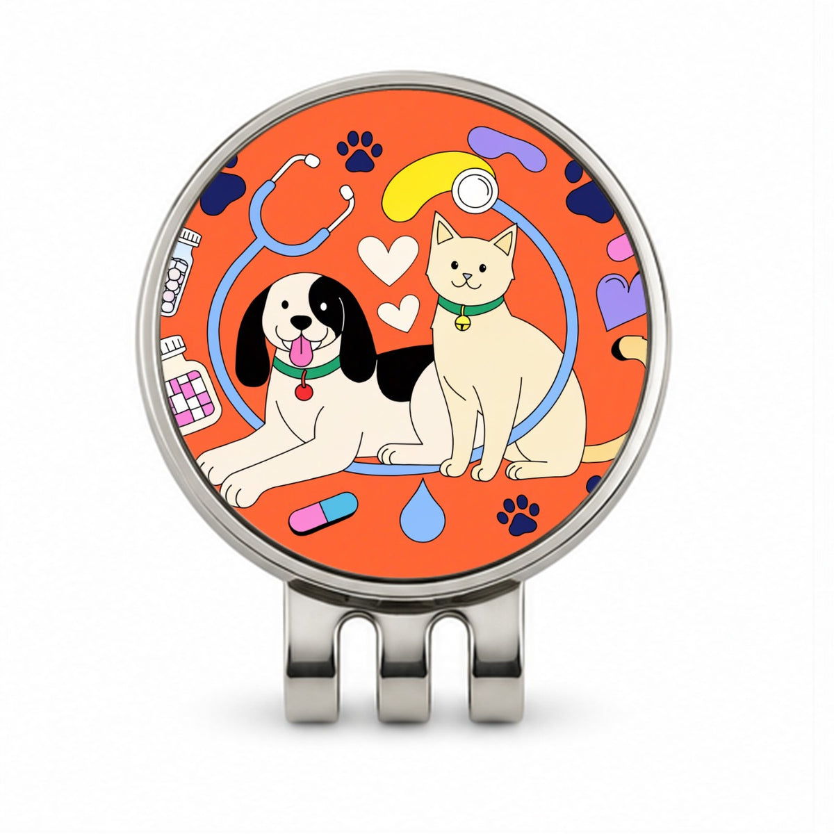 Veterinarian Animal Lover Golf Hat Clip with Ball Marker