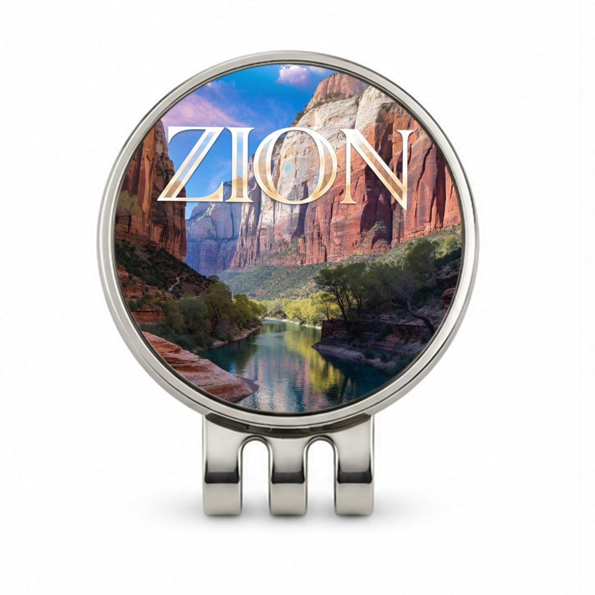 Zion Utah Travel Golf Hat Clip with Ball Marker