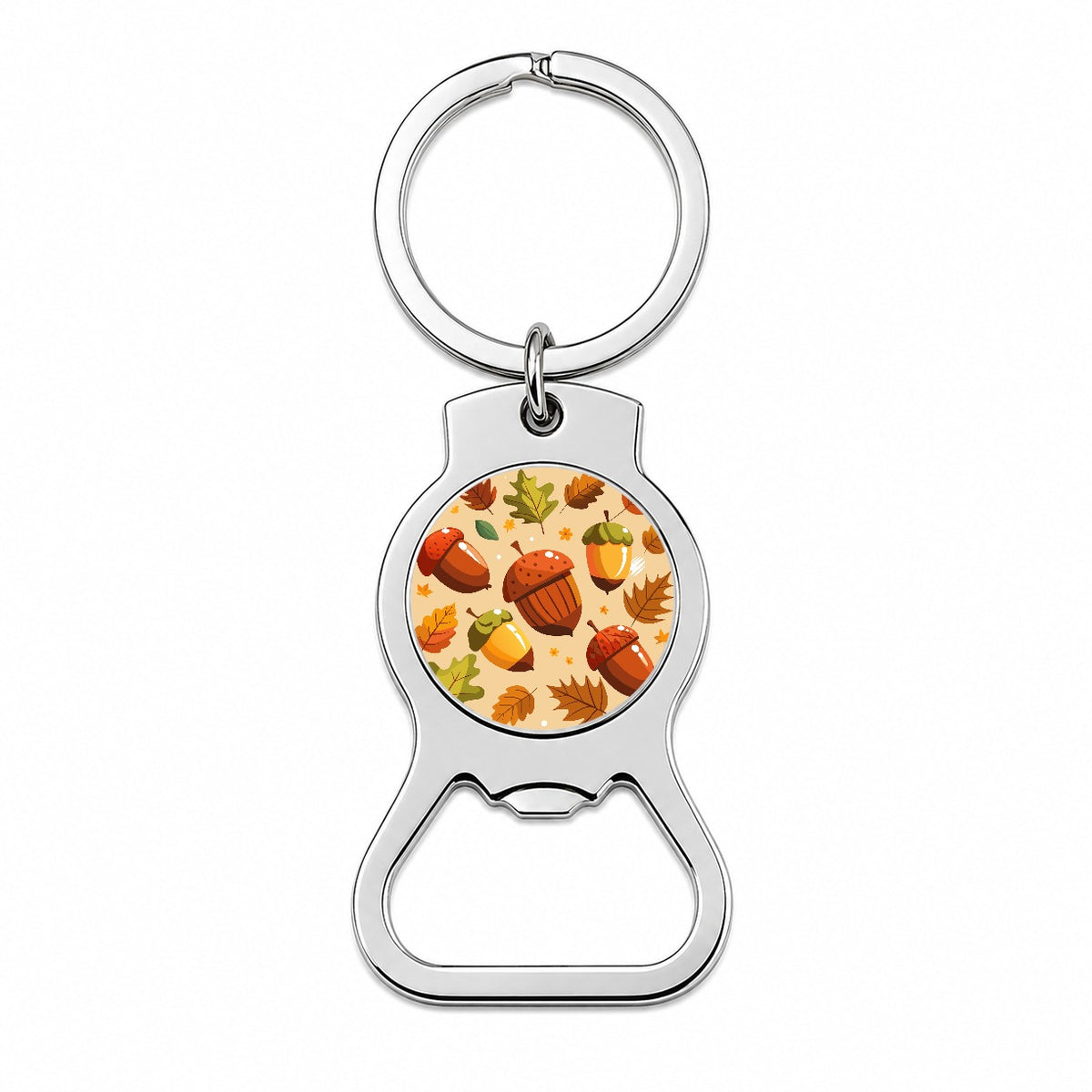 Acorns Scattered Fall Autumn Bottle Opener Keychain