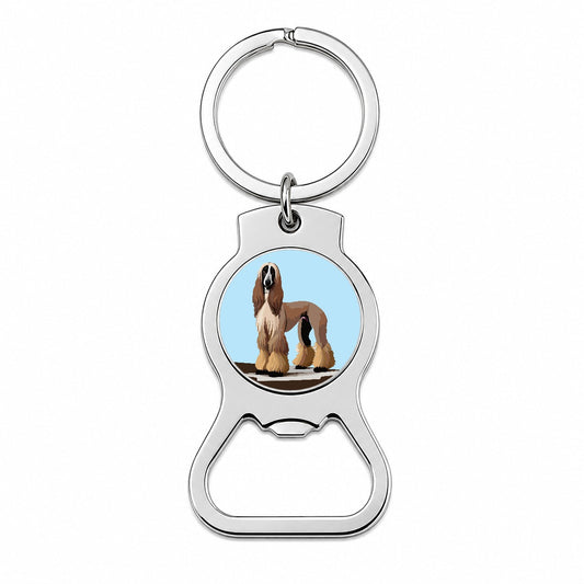 Afghan Hound Dog Standing Bottle Opener Keychain