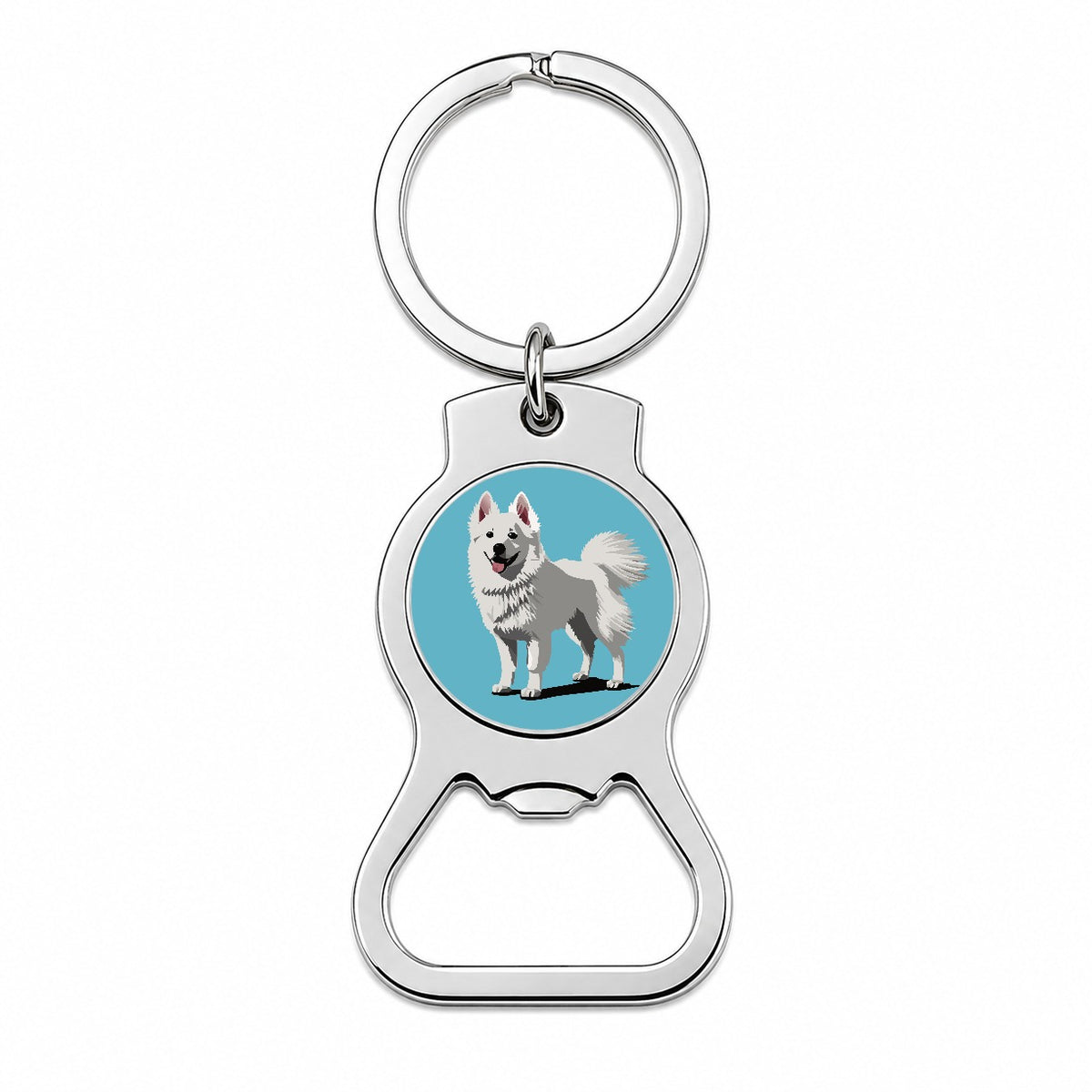 American Eskimo Dog Standing Bottle Opener Keychain