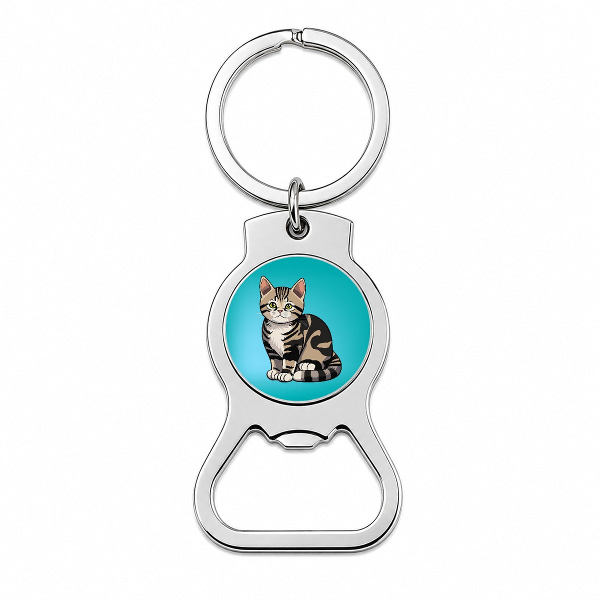 American Shorthair Cute Cat Bottle Opener Keychain