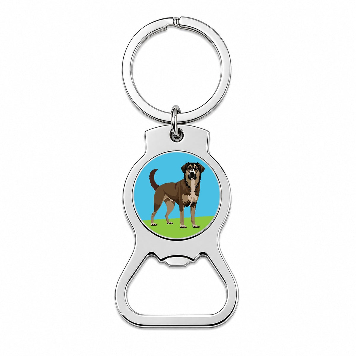 Anatolian Shepherd Dog Standing Bottle Opener Keychain