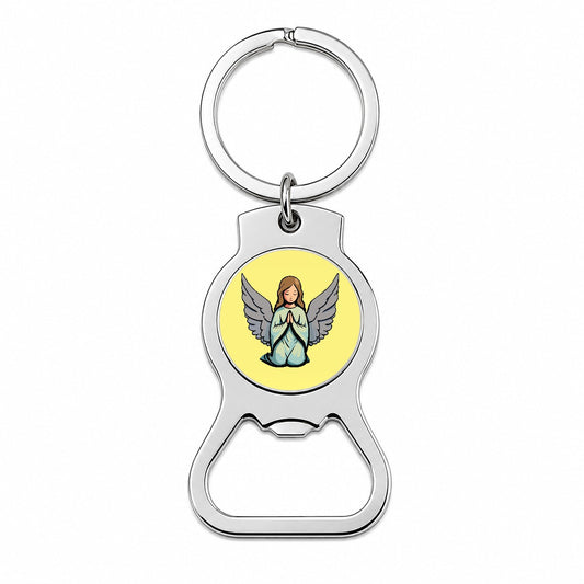 Angel Praying Christian Bottle Opener Keychain