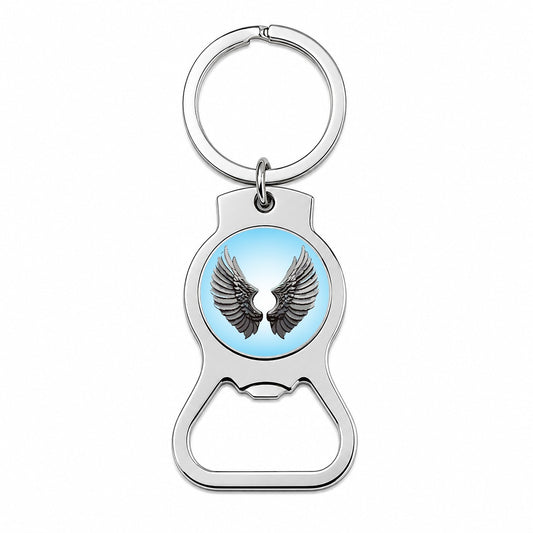 Angel Wings Pair Bottle Opener Keychain