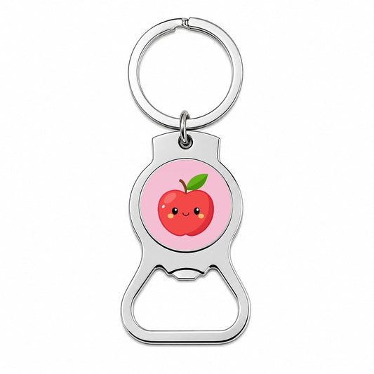 Apple Cute Happy Fruit Teacher Bottle Opener Keychain