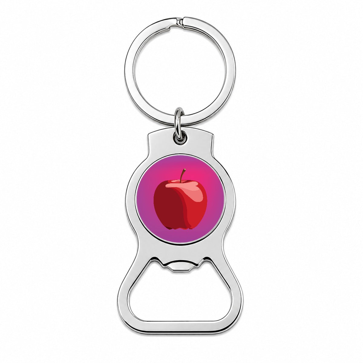 Apple Red Fruit Bottle Opener Keychain