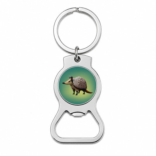 Armadillo Standing Bottle Opener Keychain
