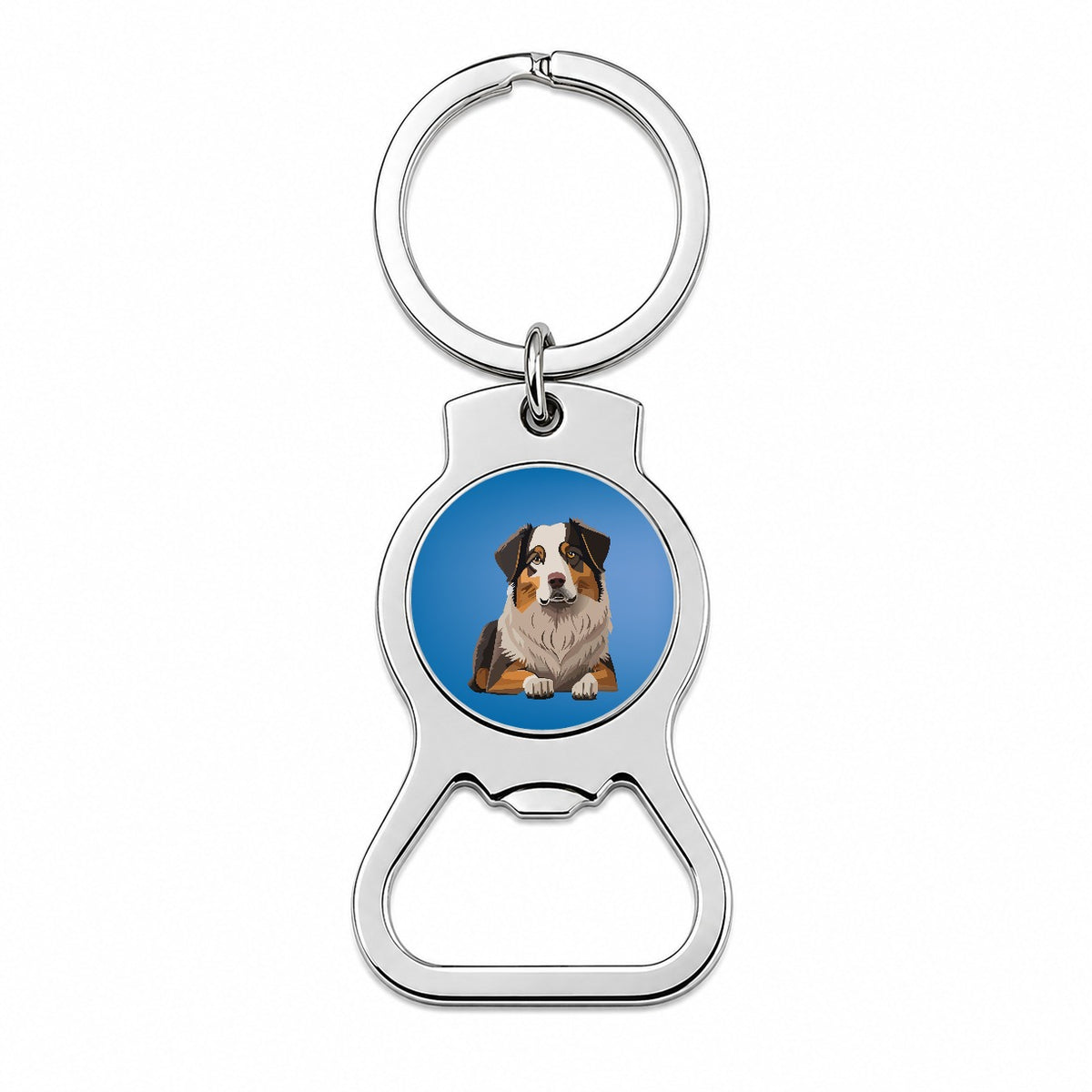 Australian Shepherd Dog Bottle Opener Keychain