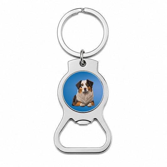Australian Shepherd Dog Bottle Opener Keychain