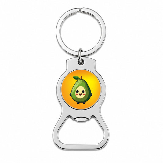 Avocado Smiling Funny Bottle Opener Keychain