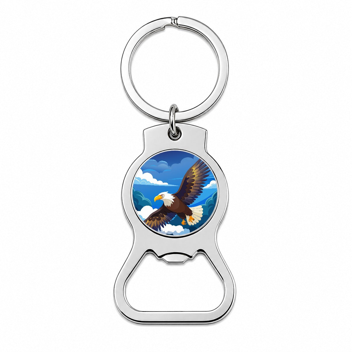 Bald Eagle Flying Bottle Opener Keychain