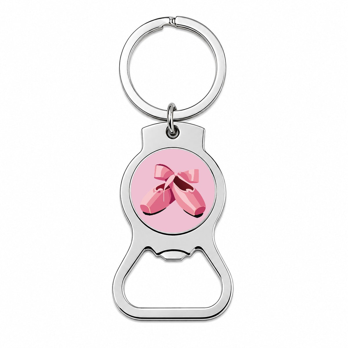 Ballet Shoes Pink with Bow Ballerina Bottle Opener Keychain