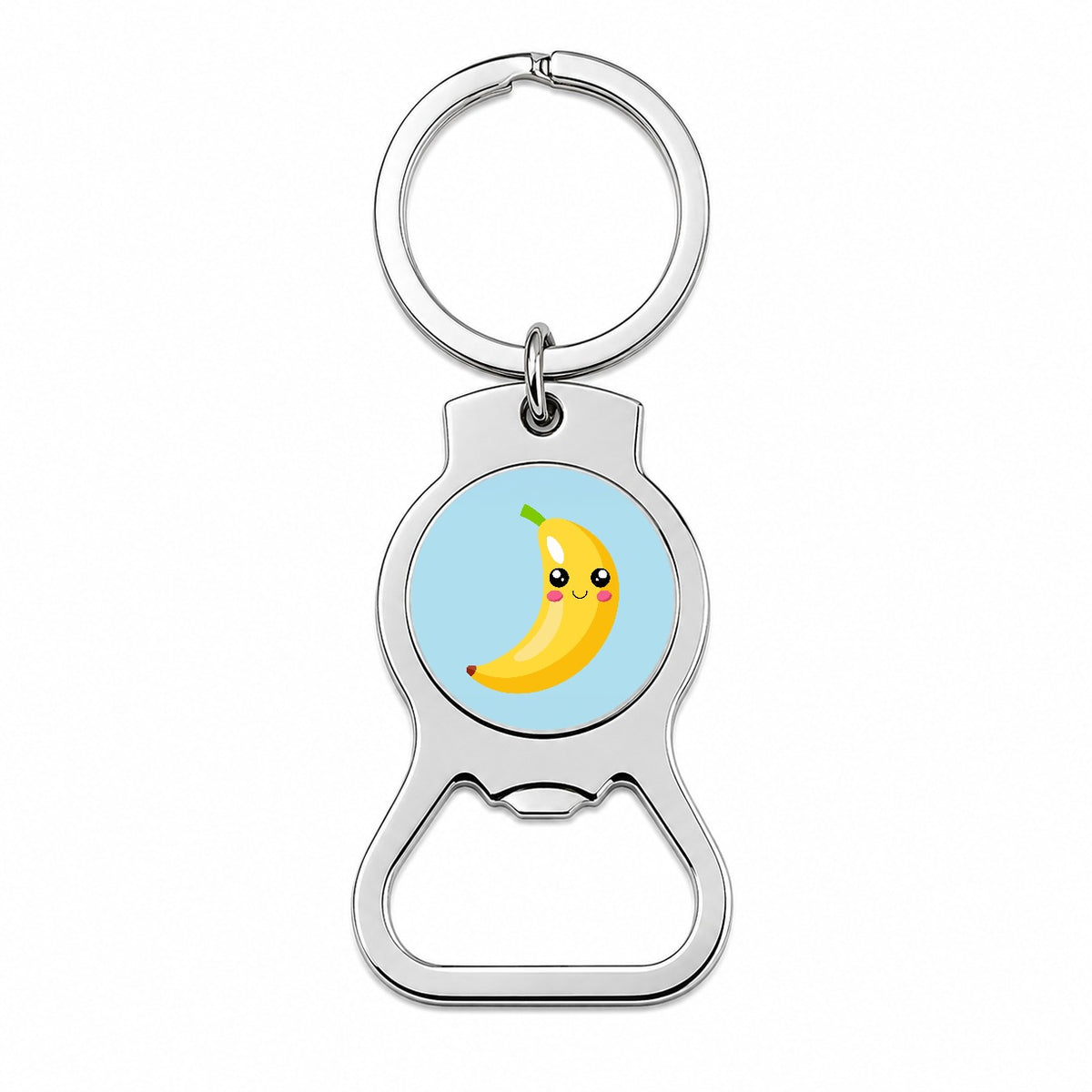 Banana Cute Happy Fruit Bottle Opener Keychain