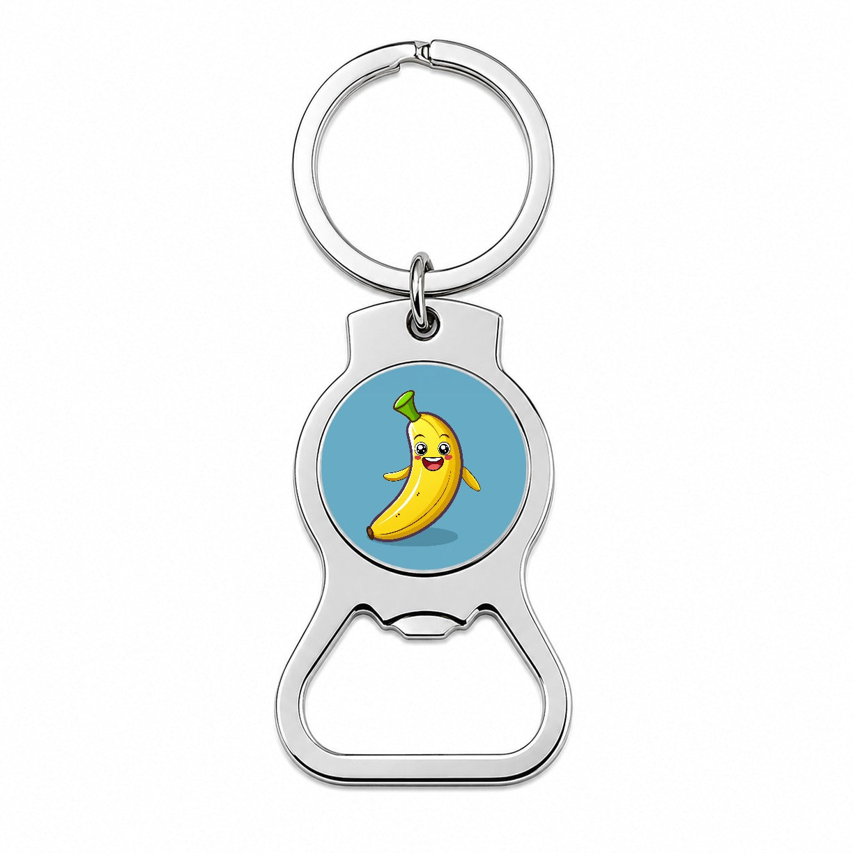 Banana Happy Fruit Bottle Opener Keychain
