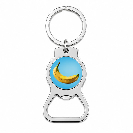 Banana Single Fruit Bottle Opener Keychain
