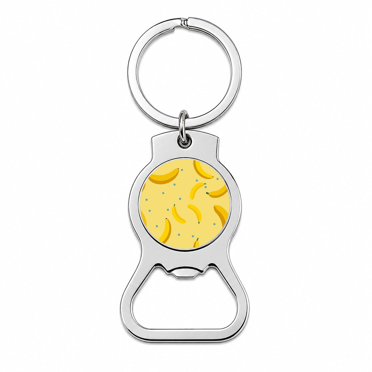 Bananas Oodles Pattern Bottle Opener Keychain