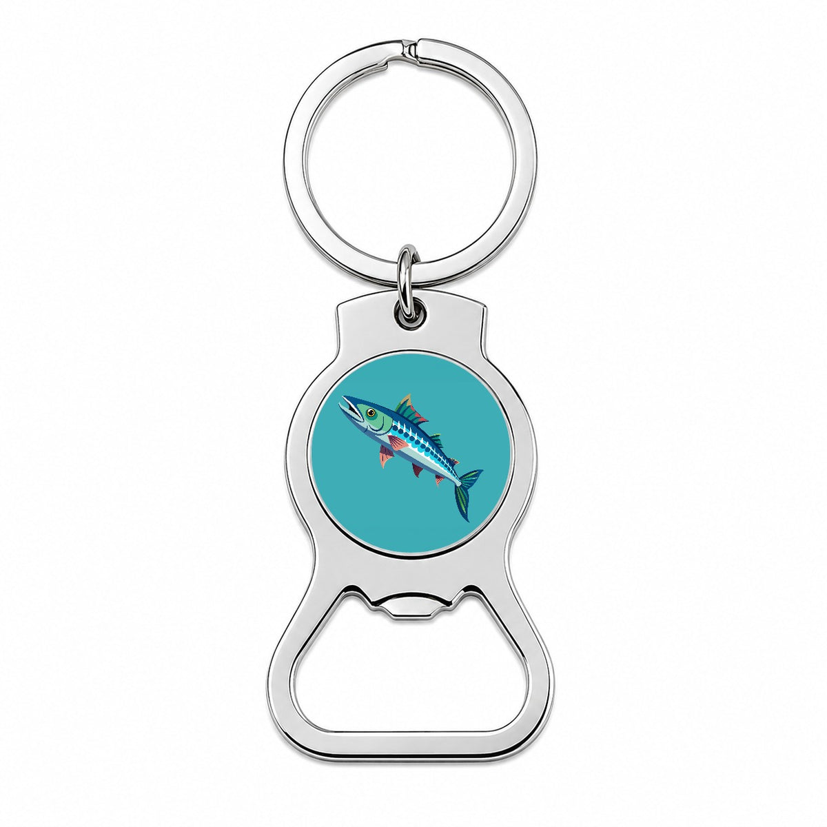 Barracuda Fish Bottle Opener Keychain