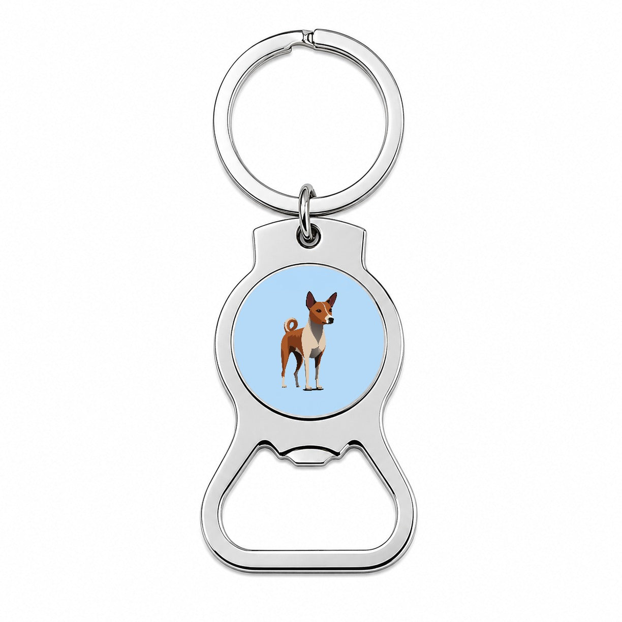 Basenji Dog Standing Bottle Opener Keychain