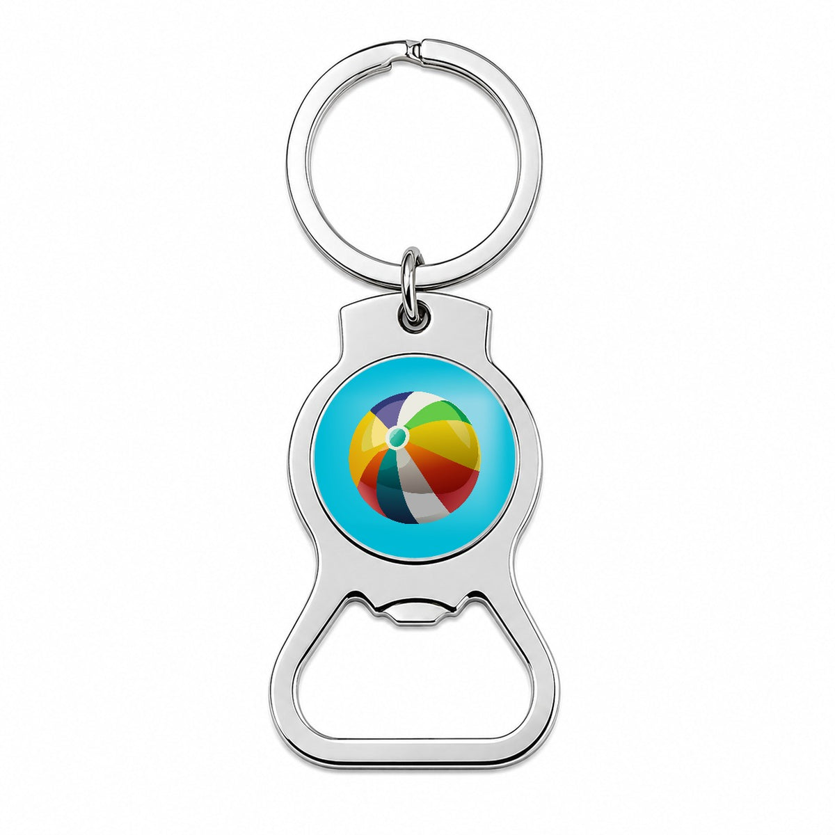 Beach Ball Colorful Bottle Opener Keychain