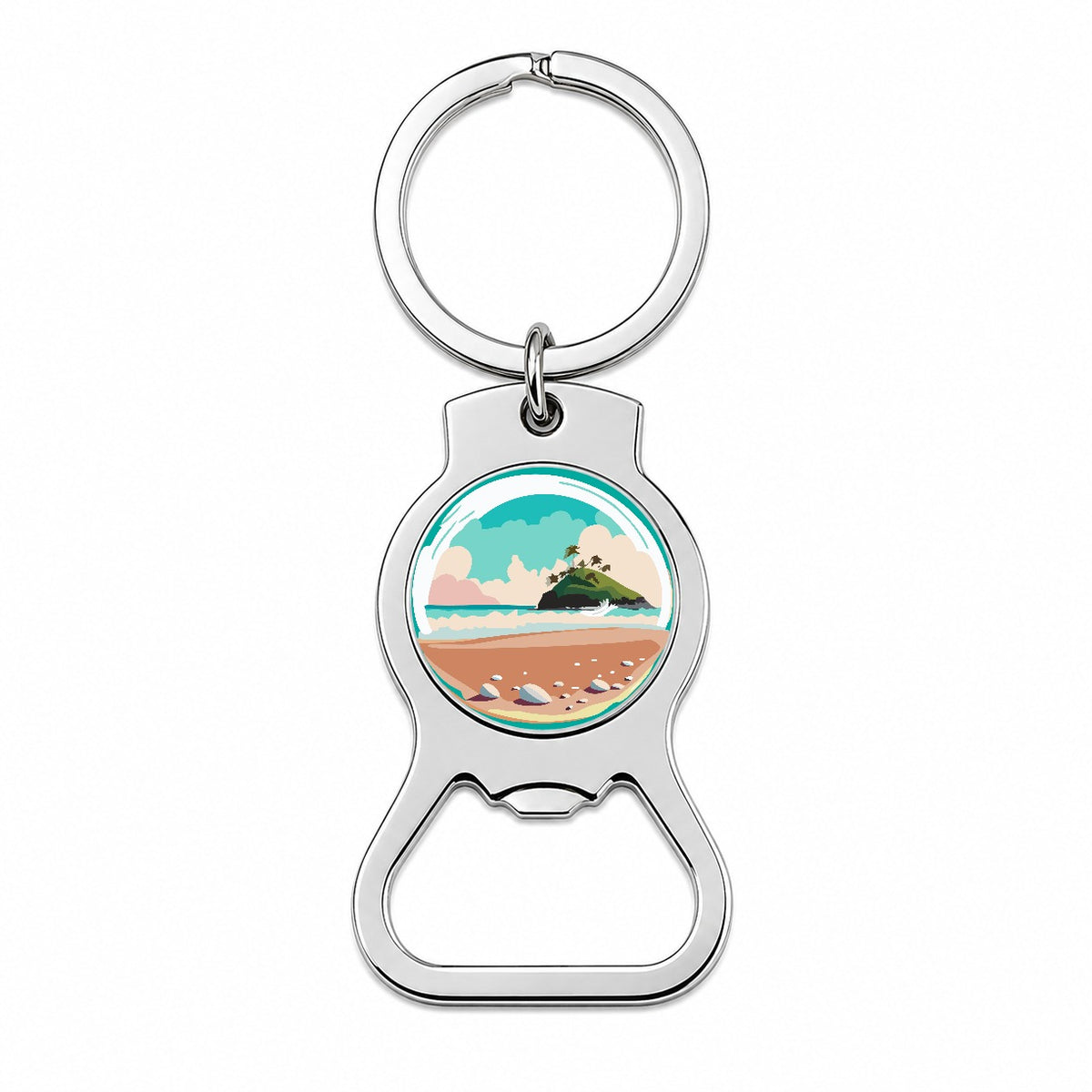 Beach Ocean Paradise Tropical Island Vacation Travel Bottle Opener Keychain