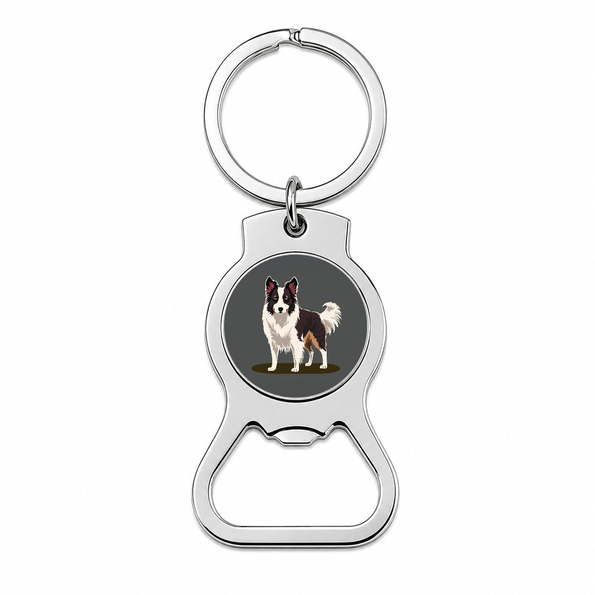 Border Collie Standing Bottle Opener Keychain