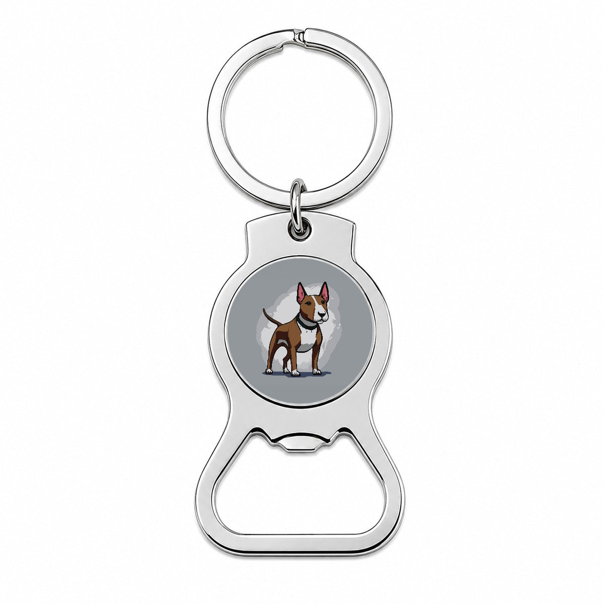 Bull Terrier Dog Standing Bottle Opener Keychain