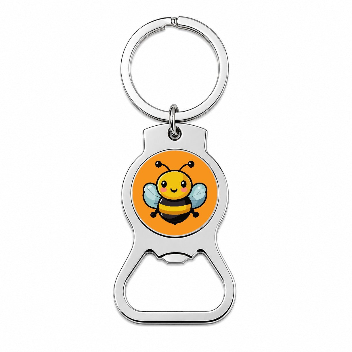 Bumble Bee Happy Bottle Opener Keychain