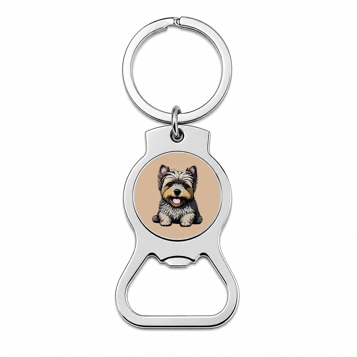 Cairn Terrier Dog Sitting Bottle Opener Keychain