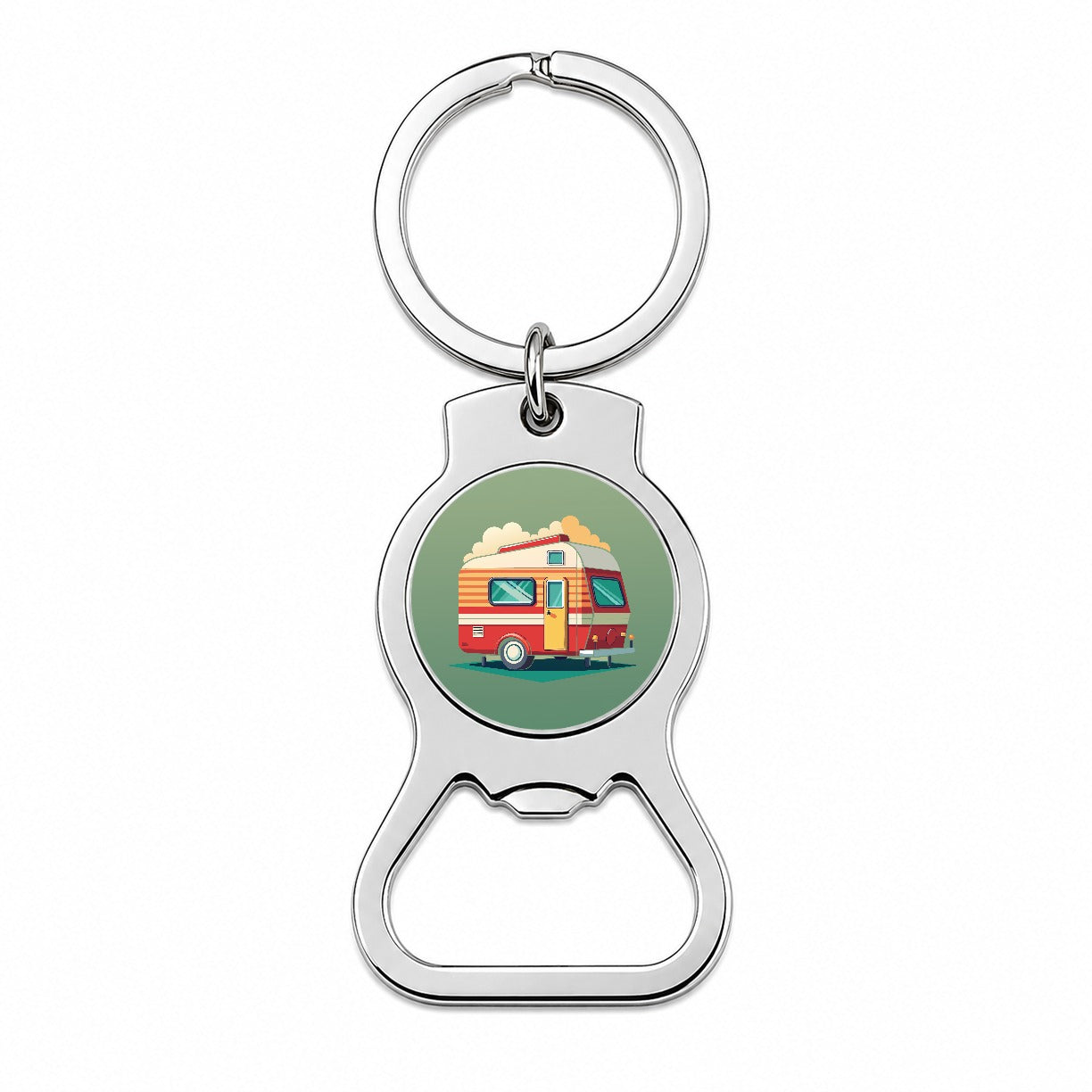 Camper RV Trailer Retro Bottle Opener Keychain