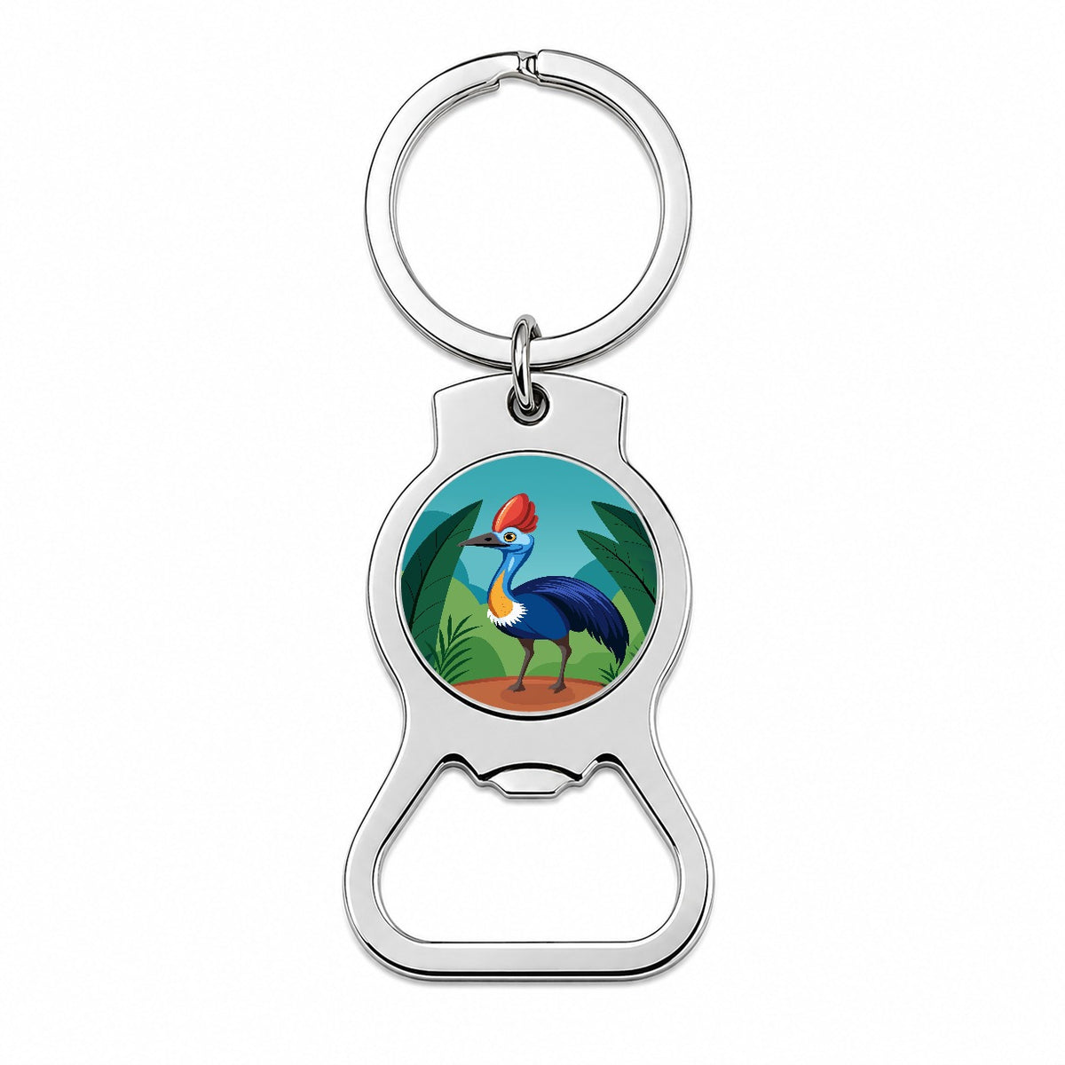 Cassowary Flightless Bird Australian Bottle Opener Keychain