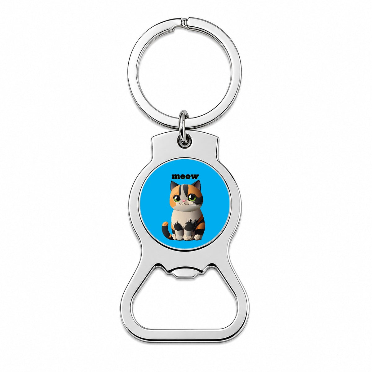 Cat Cute Meow Bottle Opener Keychain