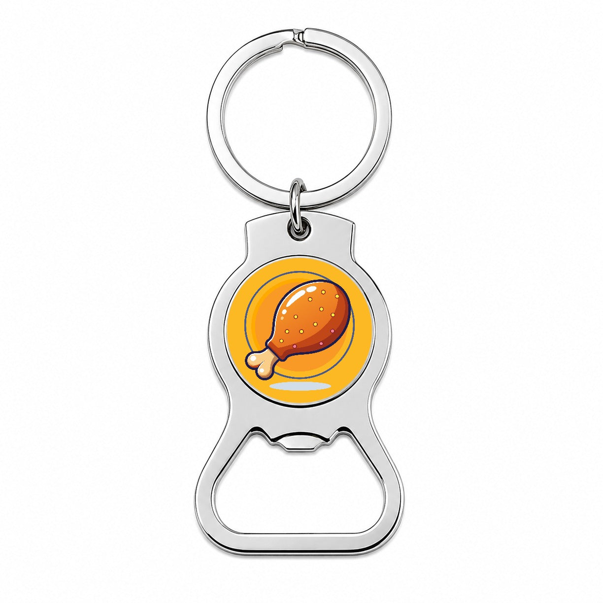 Chicken Drumstick Bottle Opener Keychain