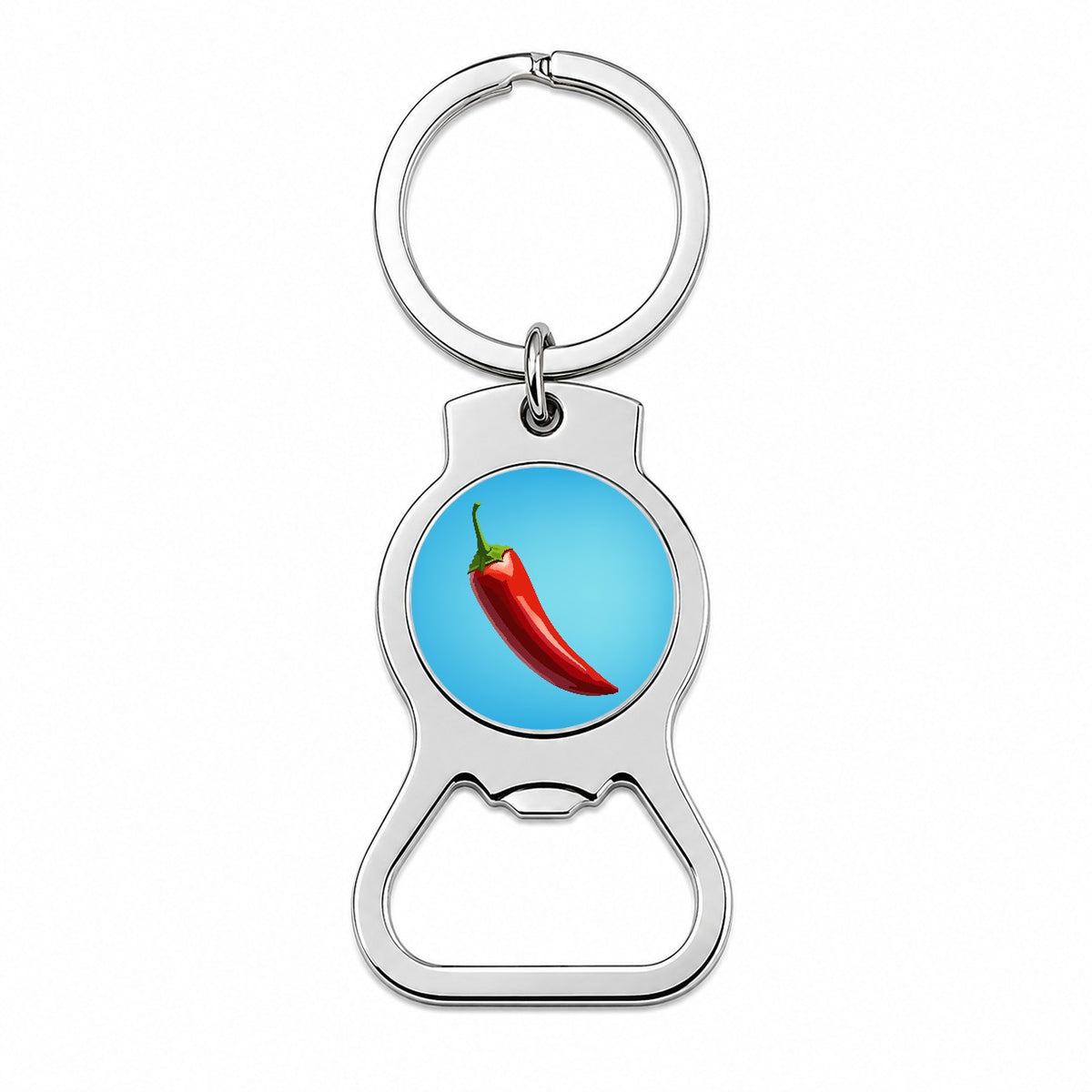 Chili Pepper Red Bottle Opener Keychain
