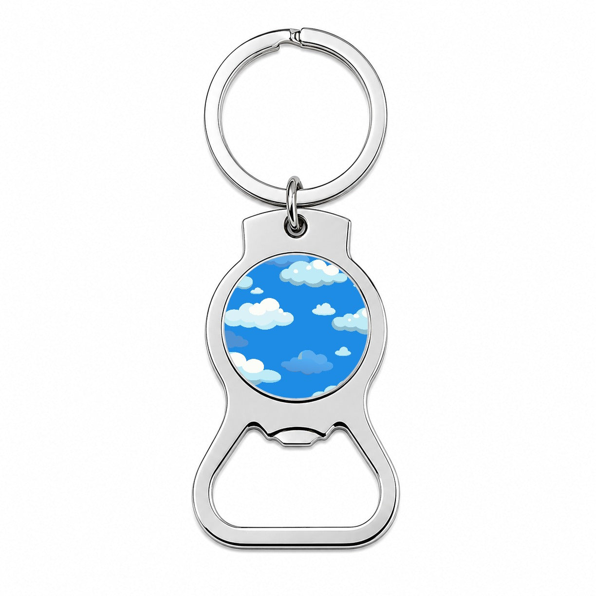 Clouds in the Sky Bottle Opener Keychain
