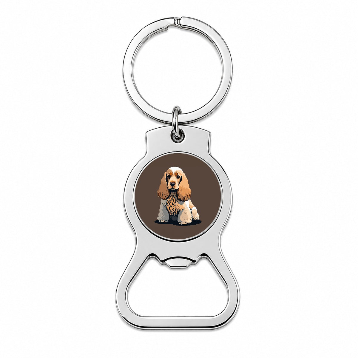 Cocker Spaniel Sitting Bottle Opener Keychain