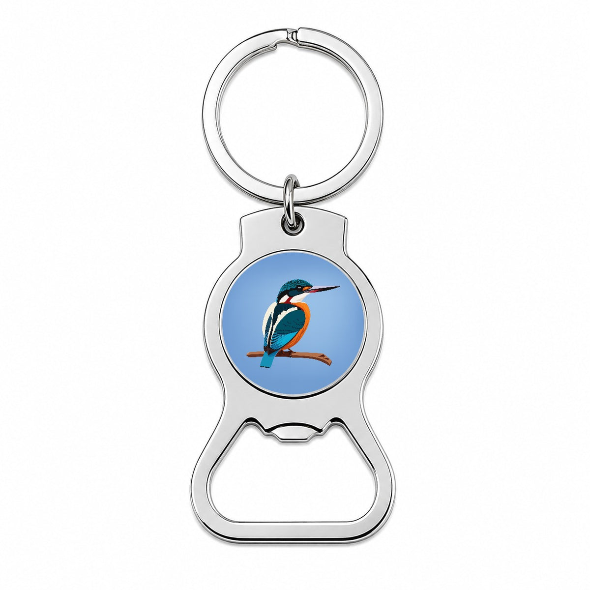 Common Kingfisher Bird Bottle Opener Keychain