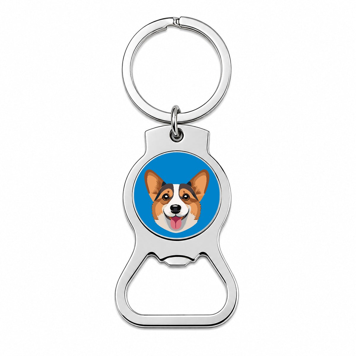 Corgi Dog Face Cute Bottle Opener Keychain