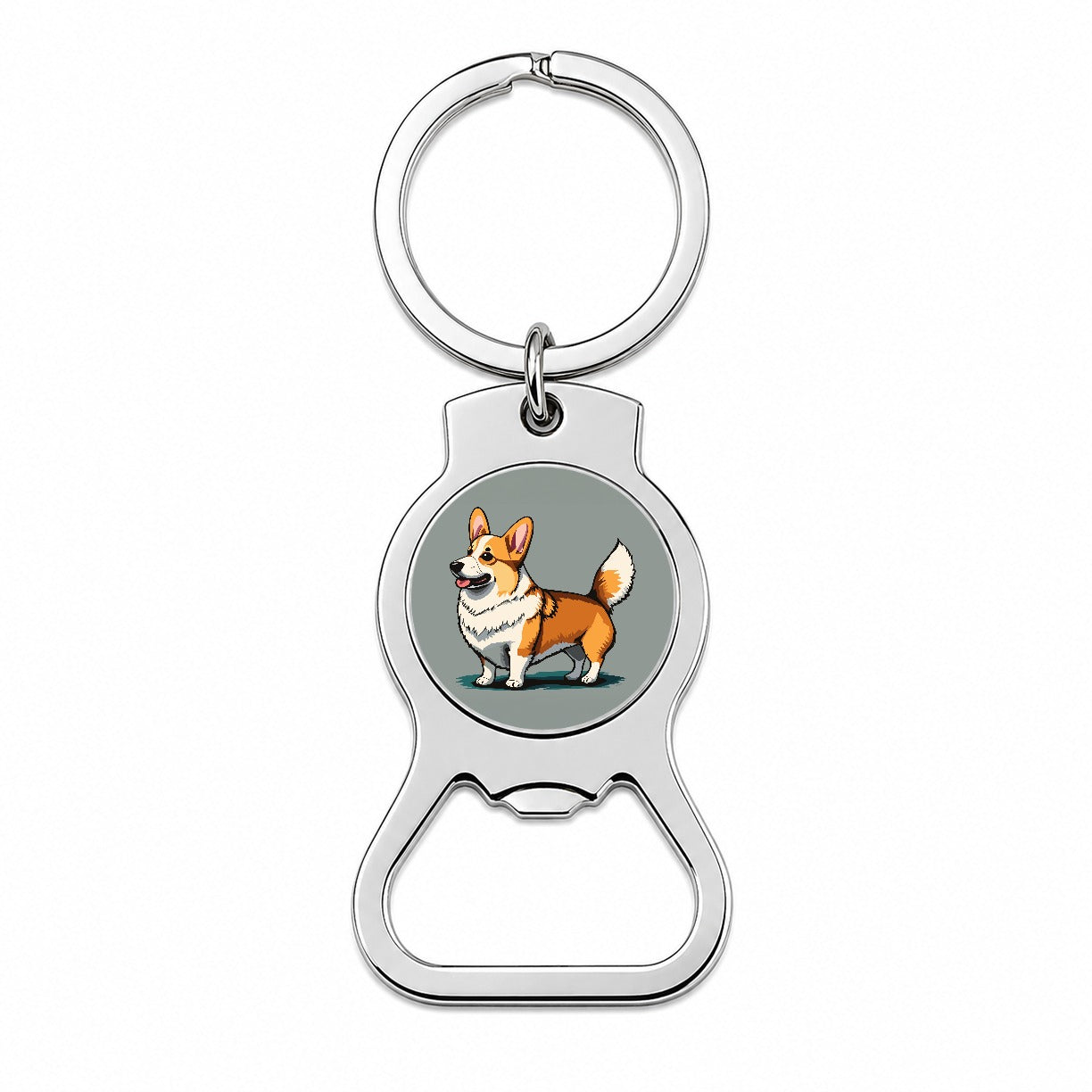 Corgi Dog Standing Bottle Opener Keychain